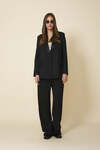 Black Relaxed-Fit Trousers With Elasticated Hems
