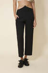 Black Wool Pants With Chain Detail at the Waist