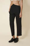 Black Wool Pants With Chain Detail at the Waist
