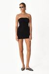 Wrap-Effect Black Mini Dress