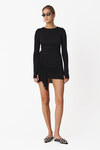 Black Mini Dress With Ruffled Details