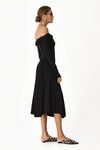 Black Midi Dress With Bare Shoulders