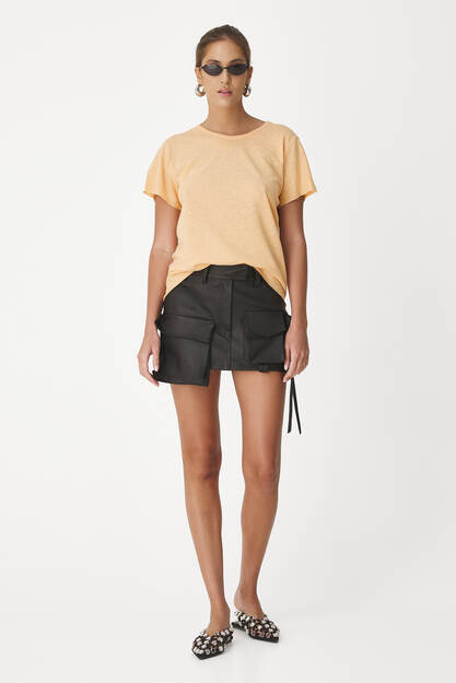 Light Orange Blended Cotton-Linen