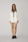Beige Oversized Blazer With Vest Type Back