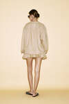 Beige Linen Ruffled Shorts
