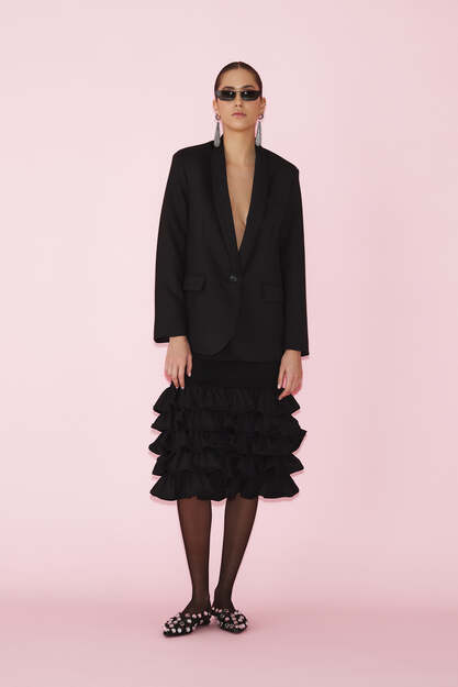 Black Wool Oversized Blazer