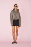 Cotton Grey Cutout Hoodie
