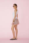 Rose Lace Shorts With Ruffles