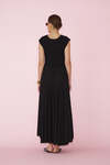 Wrap-Effect Black Midi Dress