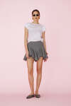 Grey Wool Mini Skirt