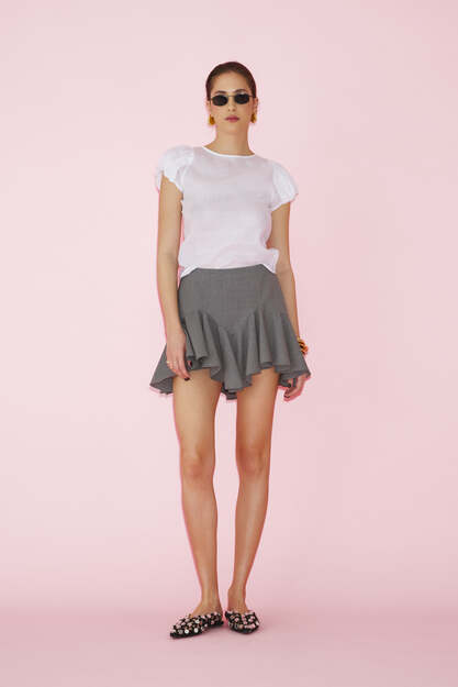 Grey Wool Mini Skirt