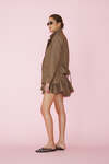 Brown-Gold Oversized Blazer With Vest Type Back