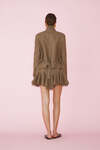 Brown-Gold Oversized Blazer With Vest Type Back