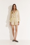 Yellow Linen Shirt With Backless