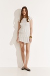 Wrap-Effect White Mini Dress