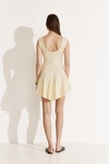 Cream Mini Dress with Flared Cut