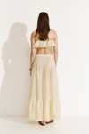 Yellow Linen Pleated Maxi Skirt