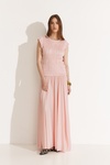 Wrap-Effect Rose Maxi Dress