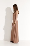 Beige Maxi Dress With Built-Bodysuit