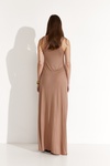 Beige Maxi Dress With Built-Bodysuit