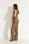 Brown-Gold Casual Pants