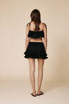 Black Cotton Pleated Shorts