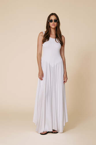 Backless White Maxi Dress - PNK Casual