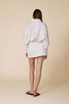 White Lightweight Wrap Dress With Long Sleeves And Waist Tie