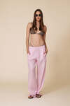 Elastic Waist Rose Linen Trousers