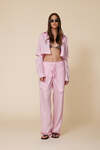 Elastic Waist Rose Linen Trousers
