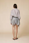 Grey Wrap Blouse With Long Sleeves