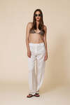 White Linen Casual Pants