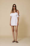 Backless Off White Cotton Mini Dress