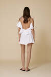 Backless Off White Cotton Mini Dress