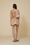One Shoulder Beige Mini Dress