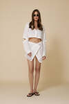 White Versatile Linen Shirt With Lace