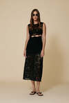 Black Lace Midi Dress With A Feminine Cut And A Delicate Waist Cut-Out - FW25