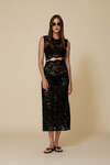 Black Lace Midi Dress With A Feminine Cut And A Delicate Waist Cut-Out - FW25