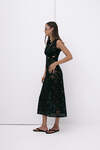 Black Lace Midi Dress With A Feminine Cut And A Delicate Waist Cut-Out - FW25