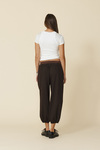 Brown Relaxed-Fit Pants With Silk Insert At The Waistband - FW25