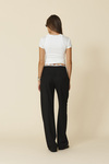 Black Casual Pants With Lace Inserts - FW25