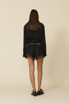 Black Shorts Finished With Delicate Lace Trim At The Hem - FW25