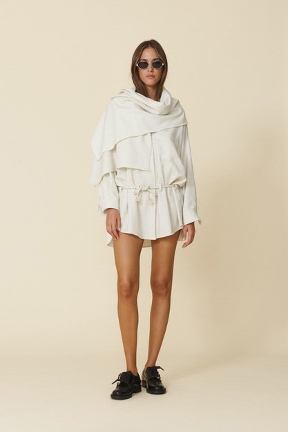 Dress with detachable shawl