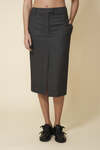 Grey Striped Midi Skirt - FW25