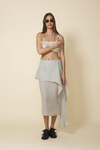 Light-Gray Midi Skirt With An Asymmetric Cut And Soft Side Draping - Pre-Spring26