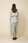 Light-Gray Midi Skirt With An Asymmetric Cut And Soft Side Draping - Pre-Spring26