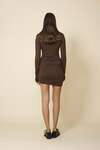 Brown Mini Dress With Ruffled Details