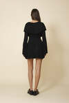 Black Mini Dress With A Relaxed Fit And Long Flared Sleeves