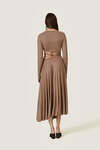Beige Dress With a Front Cut-Out Detail And Adjustable Lace-Up Tie - SS26