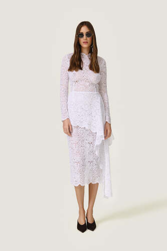 Lace Midi Dress With Overlay Detail - SS26 - PNK Casual